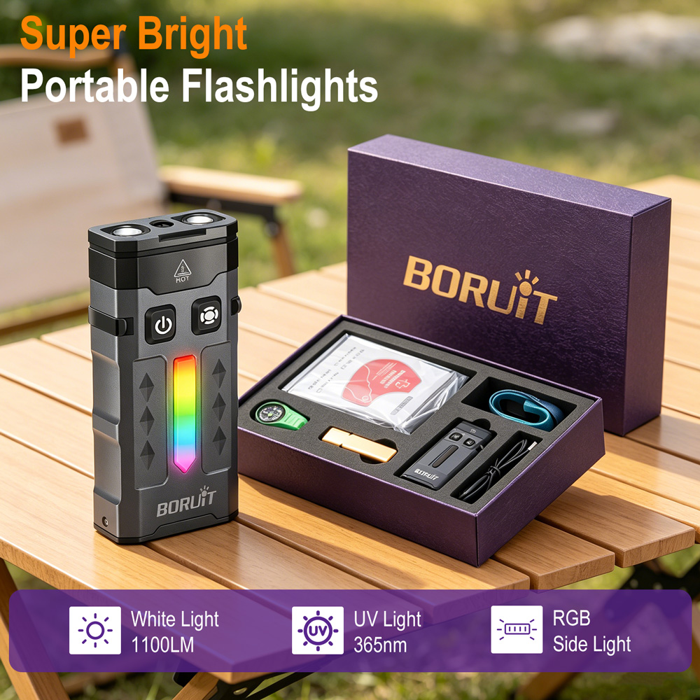 Outdoor Camping Glamping Share - BORUiT EV20 EDC 懐中電灯 1100LM 365nm