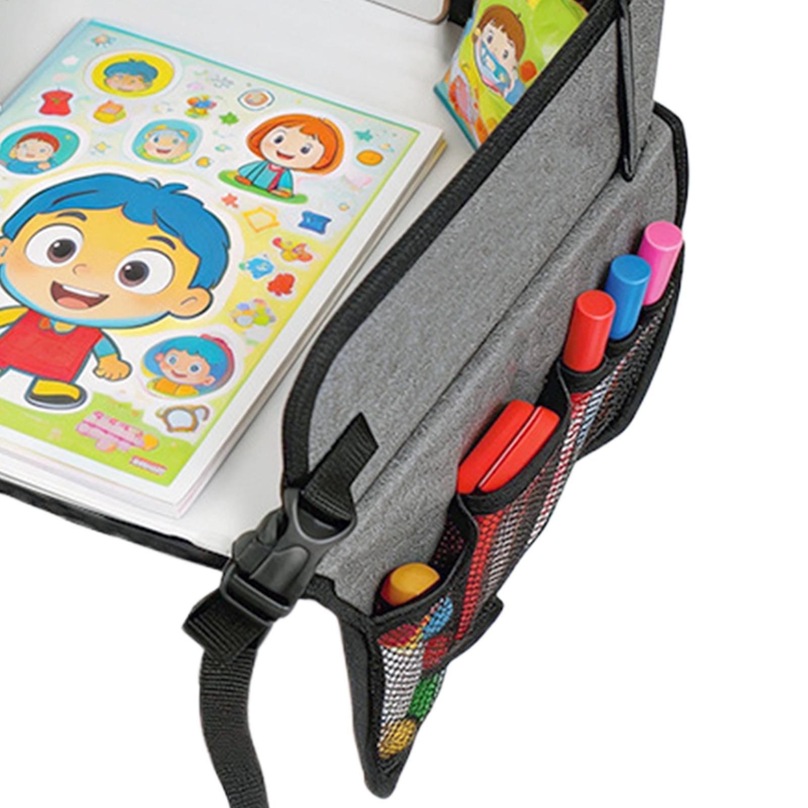 Outdoor Camping For Kids - 子供用トラベルトレイ 折りたたみ式 ポータブル 調節可能なストラップ付き インタラクティブテーブル 子供用トラベルカーシートデスク