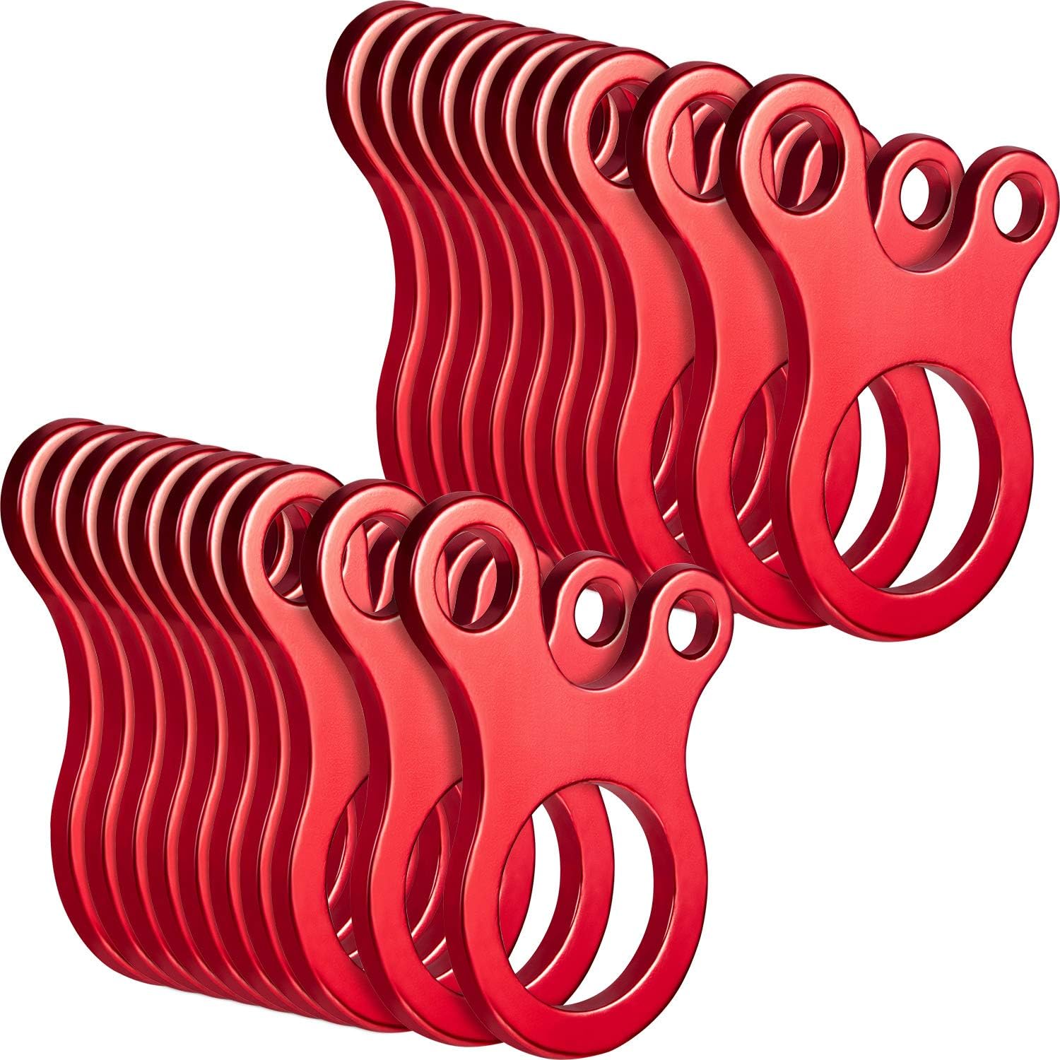 Outdoor Camping Extension Cord - 20 個アルミ合金テントガイラインテンショナーコードガイロープバックル調節可能なファスナーキット屋外キャンプテントタープアクセサリー