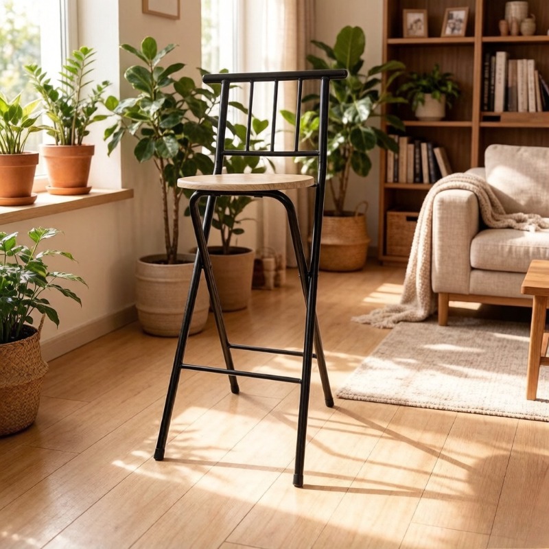 Outdoor Camping High Chair - 屋外折りたたみ式背もたれ付きハイチェア、キャンプ、バルコニー、釣り用のポータブルチェア