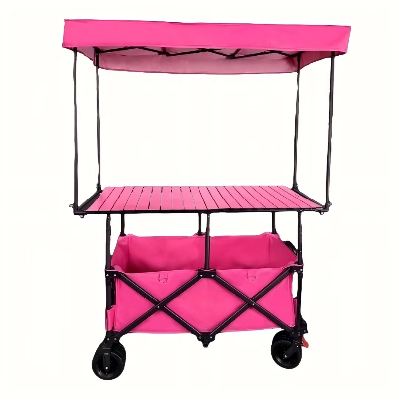 Camp Table Folding - 折りたたみ式スチールテーブルトロリーカート屋台多色モバイルピクニックアウトドアキャンプポータブル