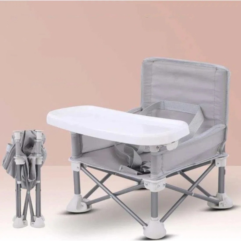 Outdoor Camping High Chair - 屋外折りたたみ式ポータブルコンパクトベビーチェア安全ベルト付き良いアルミニウム合金椅子旅行キャンプピクニック用高品質