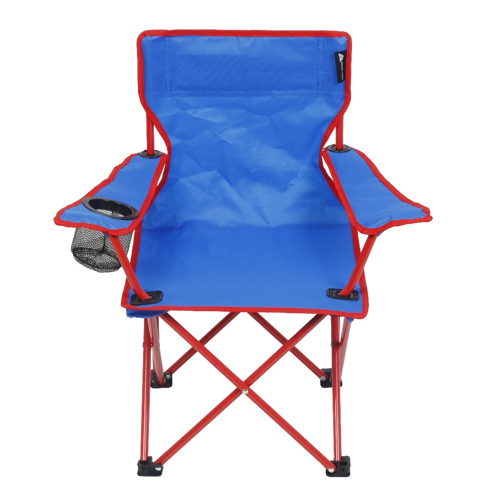 Outdoor Camping For Kids - ポータブル子供用折りたたみキャンプチェア カップホルダー付き 屋外ピクニックビーチシート 子供用 ブルー