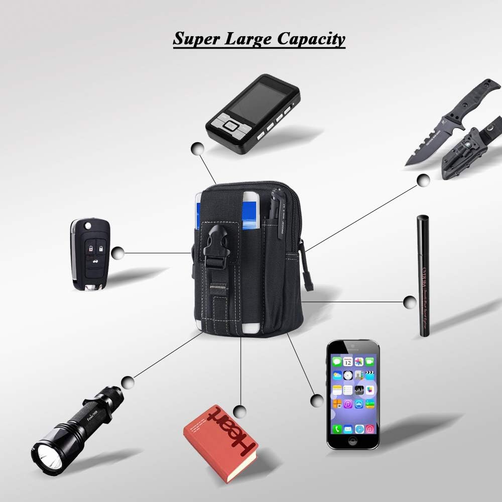 戦術的なモールベルトポーチ軍事ウエストバッグ EDC ツール - Outdoor Camping Accessories のレビューと価格