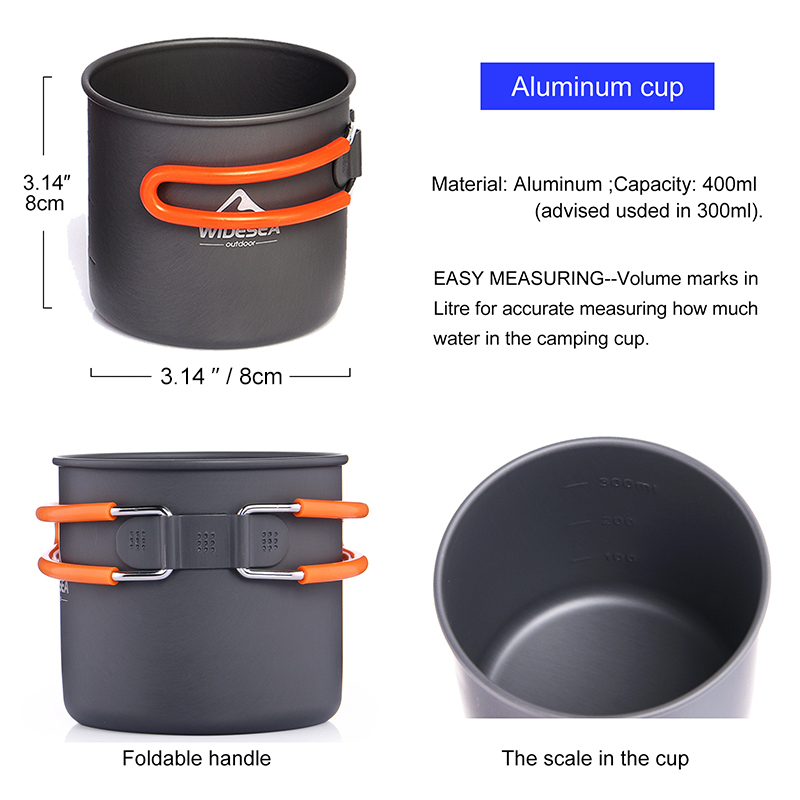 ワイドアのキャンプ用超軽量調理器具ポットセットガスバーナース - Outdoor Camping Glamping Share のレビューと価格