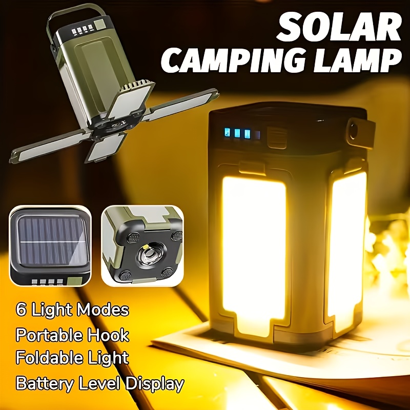 ソーラー充電式折りたたみ式2000mAhパワーバンク付き屋外 - Outdoor Camping Lamp のレビューと価格