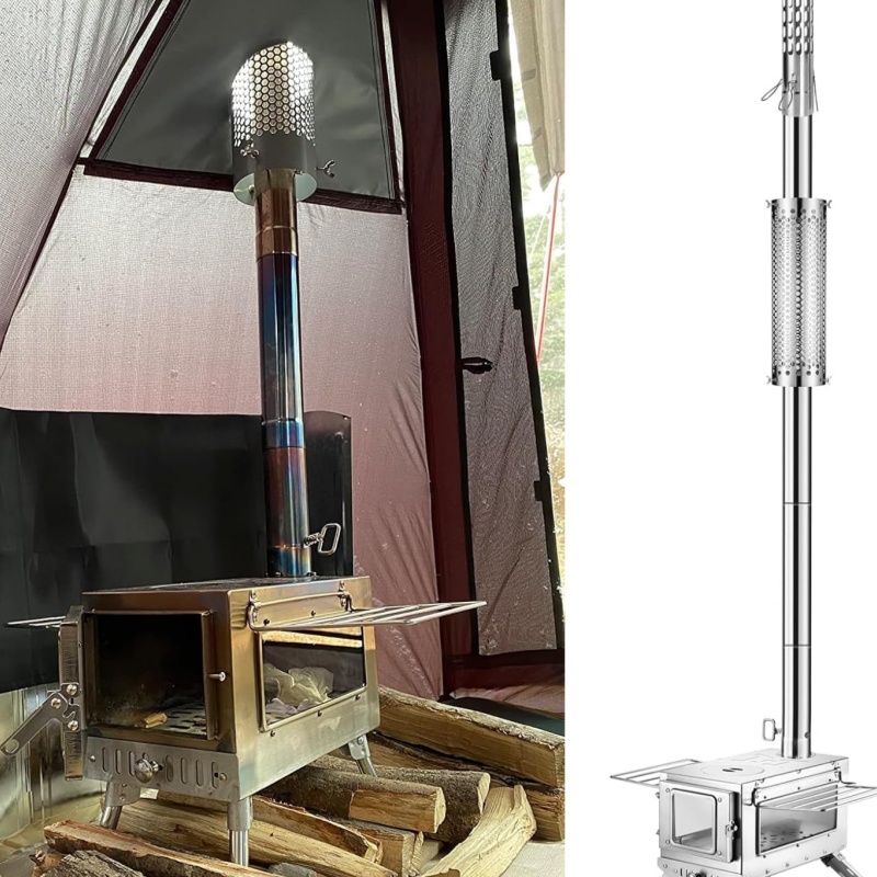キャンプストーブパイプステンレス鋼煙突チューブ屋外テント用薪 - Outdoor Camping Wood Stove のレビューと価格