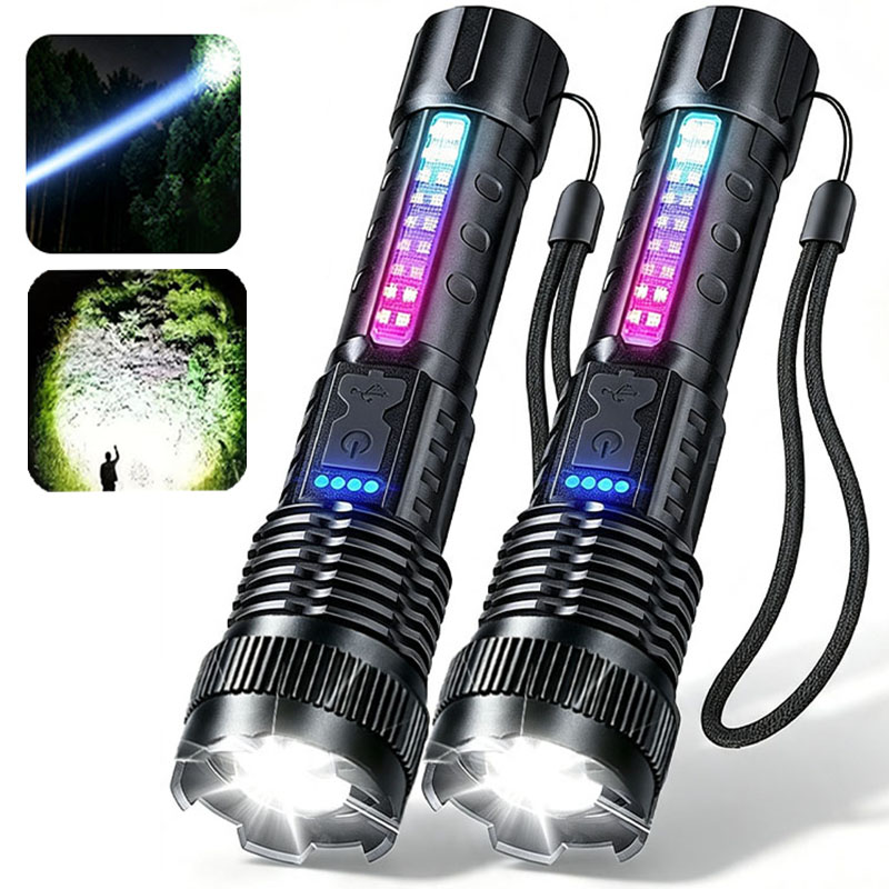 2個セット ハイパワーLED懐中電灯 強光タクティカルトーチ - Outdoor Camping Glamping Share のレビューと価格