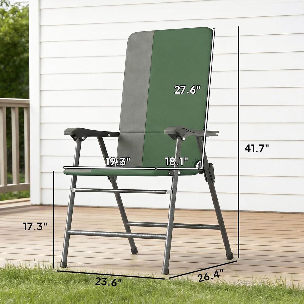 パッド入りハイバックアームレストアウトドアチェアセット、2個 - Outdoor Camping High Chair のレビューと価格