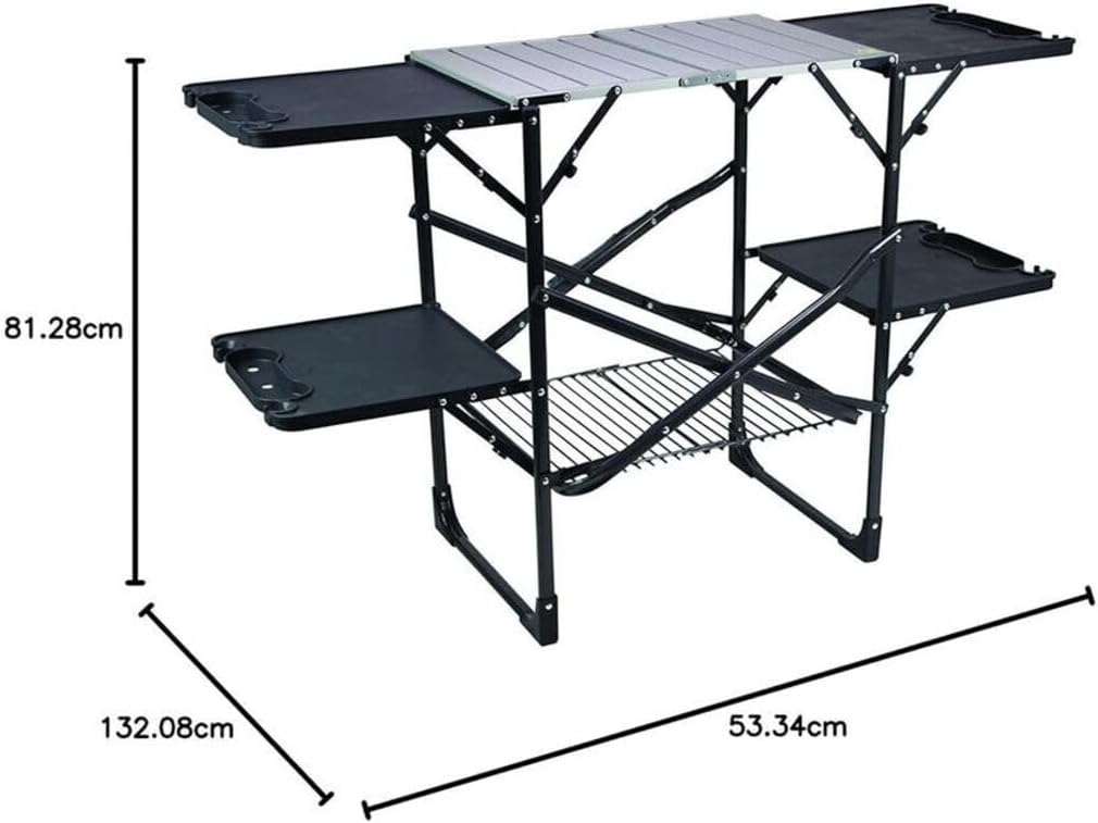 スリム折りたたみ式ポータブルキャンプキッチンテーブル、耐熱ト - Camp Table Folding のレビューと価格