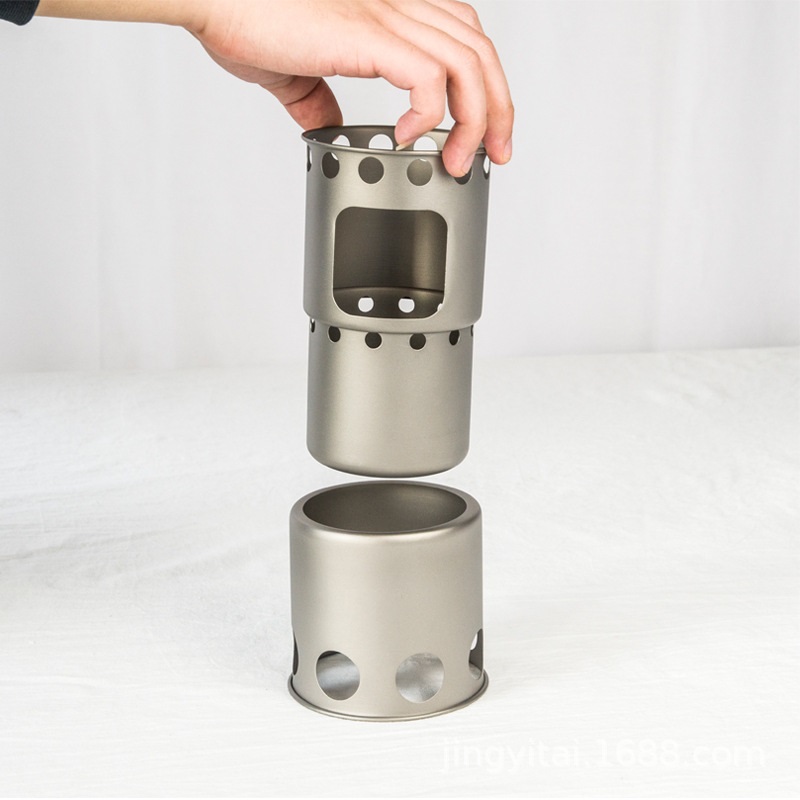 キャンプ用小型チタン製薪ストーブ ポータブルDIY分割式ソリ - Outdoor Camping Wood Stove のレビューと価格