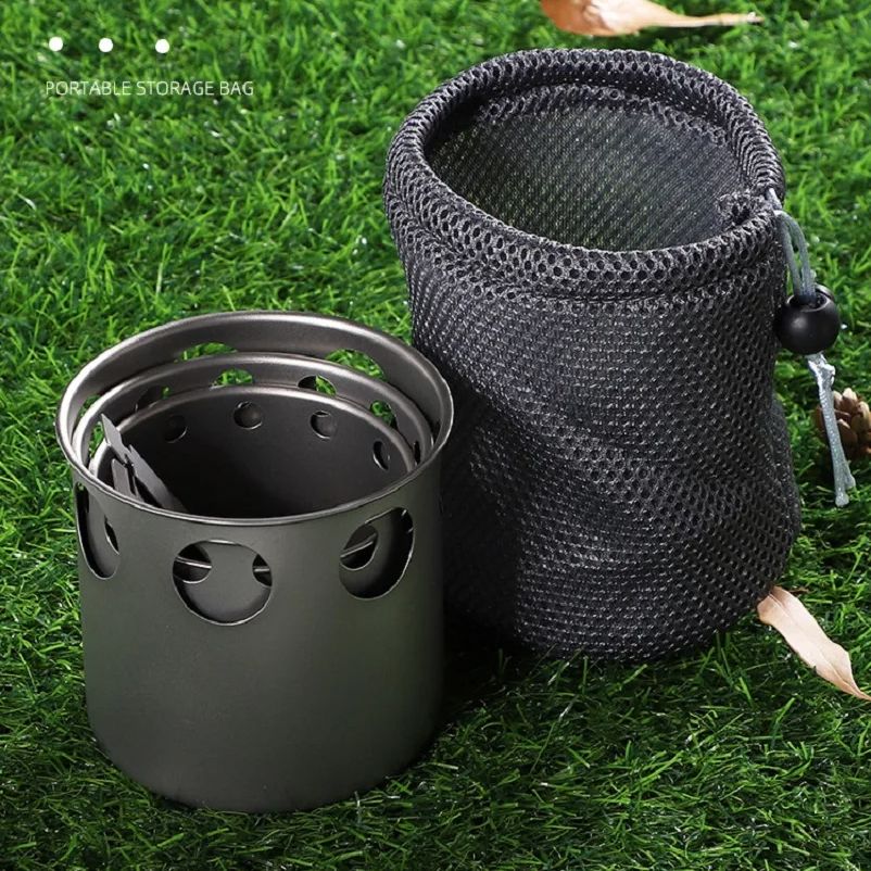 キャンプ用小型チタン製薪ストーブ ポータブルDIY分割式ソリ - Outdoor Camping Wood Stove のレビューと価格