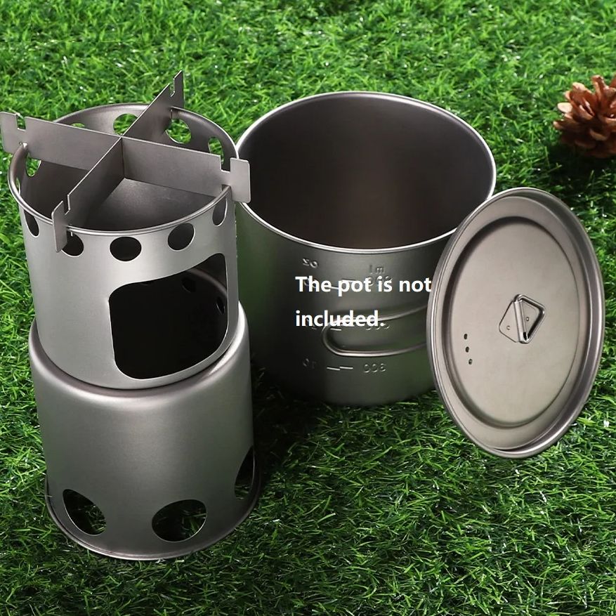 キャンプ用小型チタン製薪ストーブ ポータブルDIY分割式ソリ - Outdoor Camping Wood Stove のレビューと価格