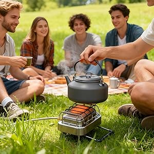 ポータブル2in1キャンプ用ヒーター＆ストーブ、アウトドアガ - Outdoor Camping Burner のレビューと価格