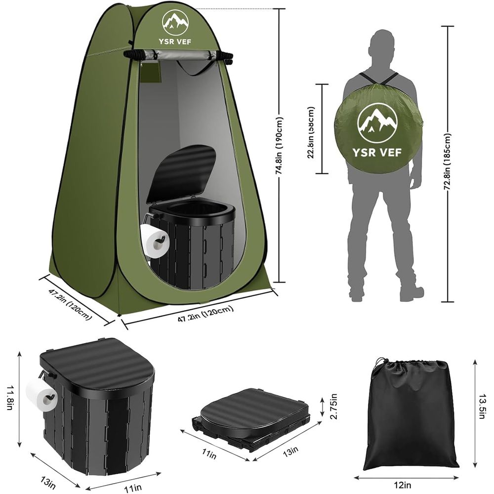 ポータブルトイレキット、ポップアップ式プライバシーテントとう - Camping Tent のレビューと価格