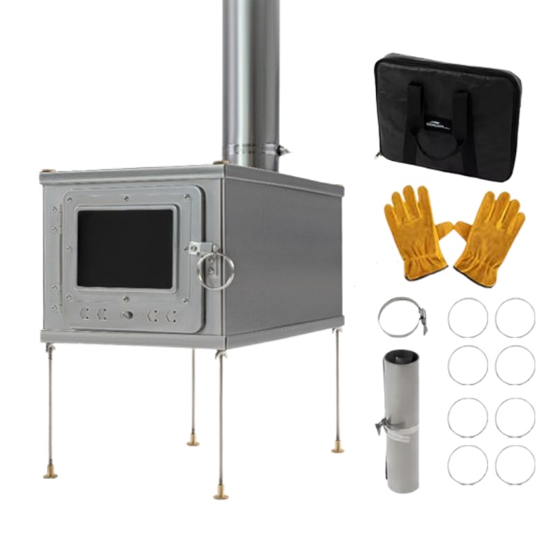 折りたたみ式軽量チタン合金テントストーブ、ポータブル、耐久性 - Outdoor Camping Wood Stove のレビューと価格