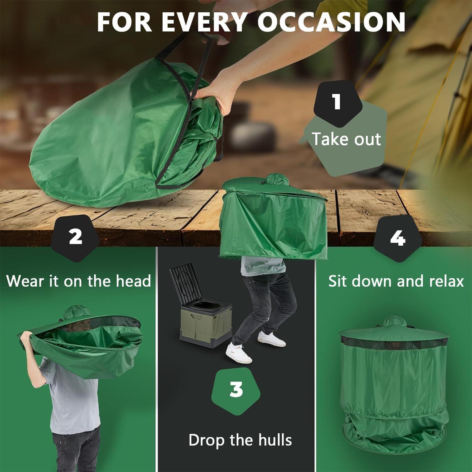 キャンプ用トイレテント ポータブル コンパクト 折りたたみ式 - Outdoor Camping Toilet Tent のレビューと価格