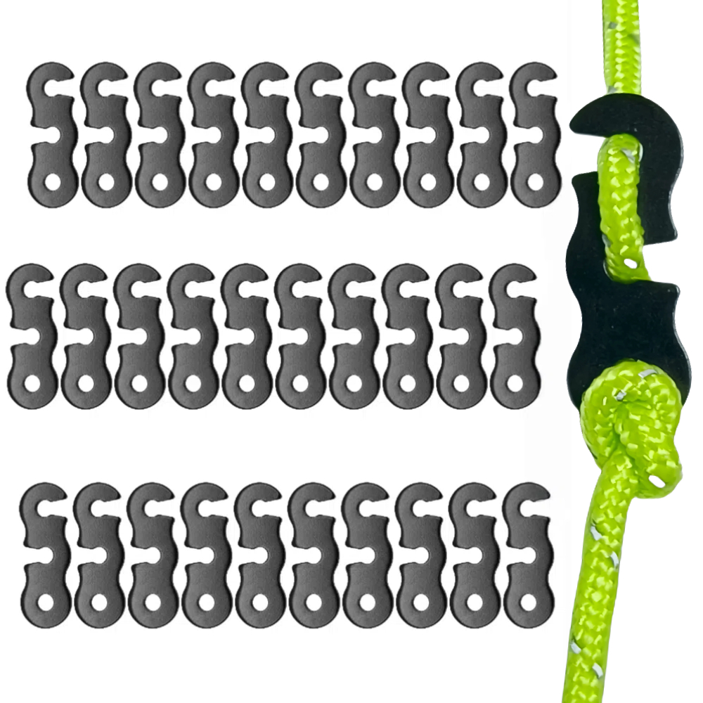 30 個調節可能なキャンプテントコードロープバックル S タ - Outdoor Camping Extension Cord のレビューと価格