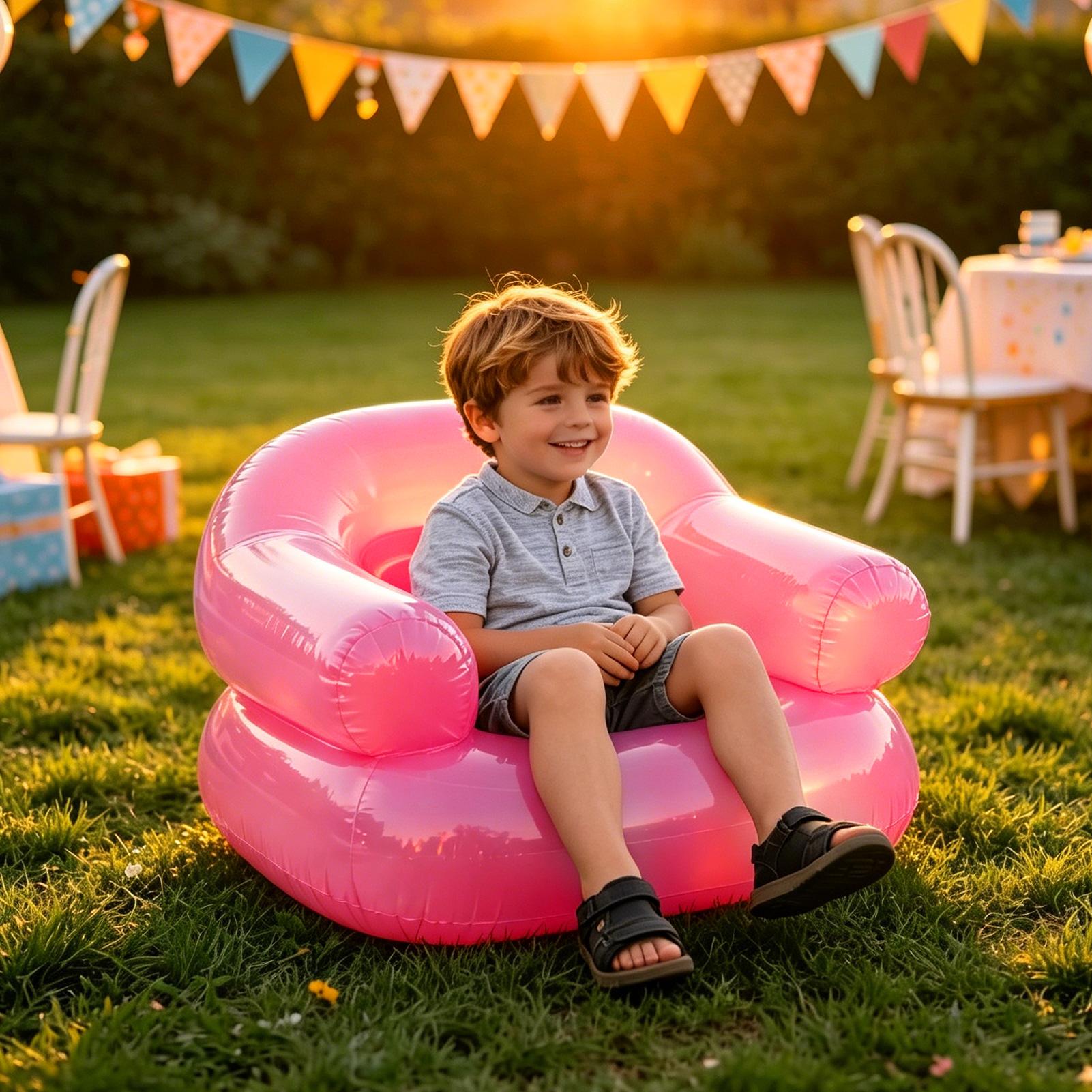 子供用インフレータブルチェア肥厚PVC防水ポータブルソファキ - Outdoor Camping For Kids のレビューと価格