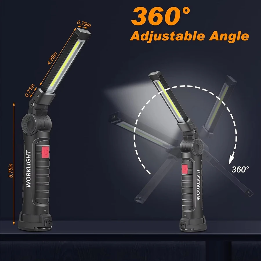 充電式磁気作業灯懐中電灯ポータブルキャンプランタンLEDラン - Outdoor Camping Lamp のレビューと価格
