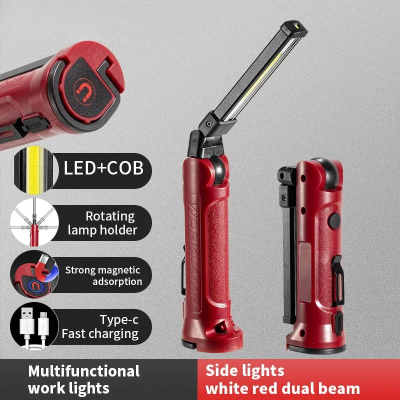 COB LED ワークライト充電式折りたたみ懐中電灯屋外キャ - Outdoor Camping Accessories のレビューと価格