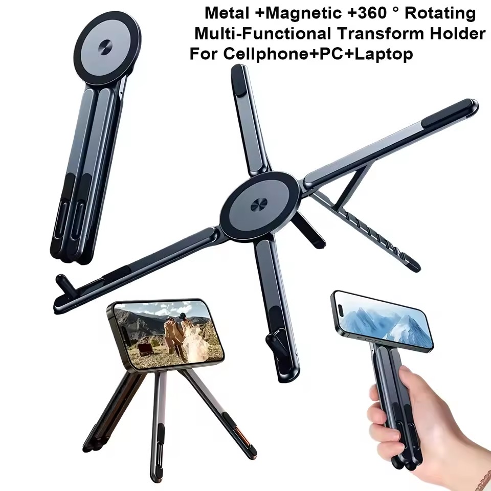 ポータブルマグネット式スマホホルダー＆自撮り棒 3-in-1 - Camp Table Folding のレビューと価格