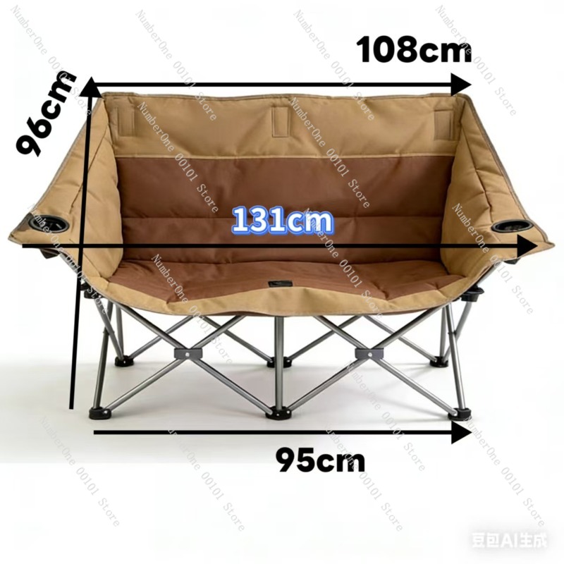 ポータブル屋外折りたたみダブルキャンプチェアパッド入り2人掛 - Outdoor Camping Folding Chair のレビューと価格