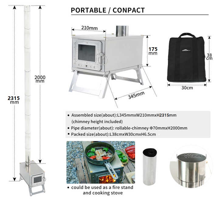 【新製品】屋外用ステンレス製ストーブ、軽量バックパックキャン - Outdoor Camping Wood Stove のレビューと価格