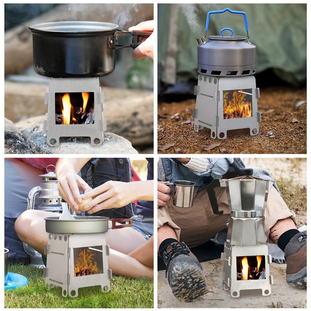 キャンプ炉薪ストーブアルコールストーブステンレス鋼ポータブル - Outdoor Camping Wood Stove のレビューと価格