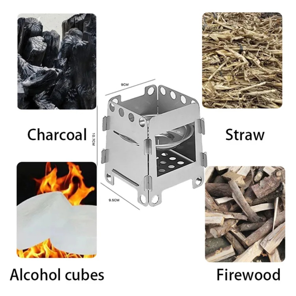 キャンプ炉薪ストーブアルコールストーブステンレス鋼ポータブル - Outdoor Camping Wood Stove のレビューと価格