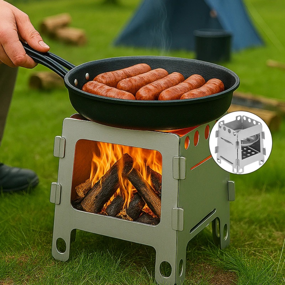 キャンプ炉薪ストーブアルコールストーブステンレス鋼ポータブル - Outdoor Camping Wood Stove のレビューと価格