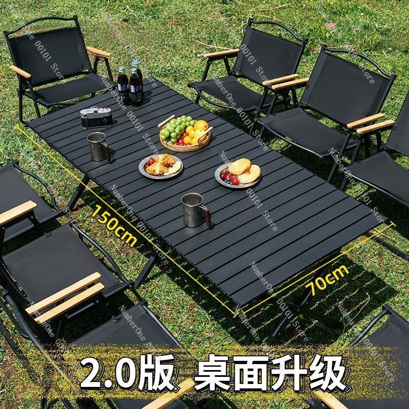 ポータブル屋外折りたたみキャンプテーブルと椅子セットロールア - Outdoor Camping Folding Chair のレビューと価格