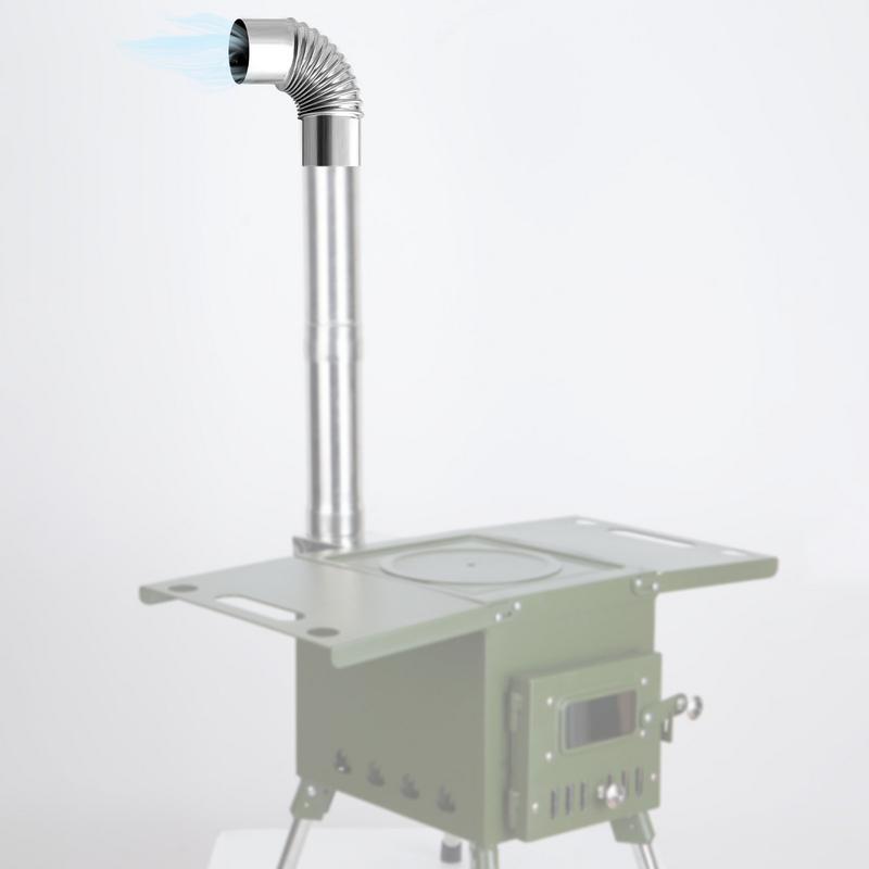 ステンレス鋼90度エルボー煙突ライナー、屋外キャンプ用マルチ - Outdoor Camping Wood Stove のレビューと価格