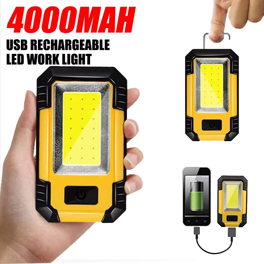 充電式 4000mAh 作業灯 超高輝度 COB フラッシュ - Outdoor Camping Accessories のレビューと価格
