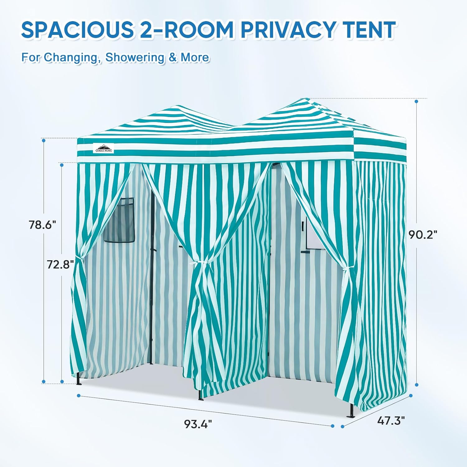 屋外用ポータブル2ルーム更衣室サンシェルタードレッシングテン - Camping Tent のレビューと価格