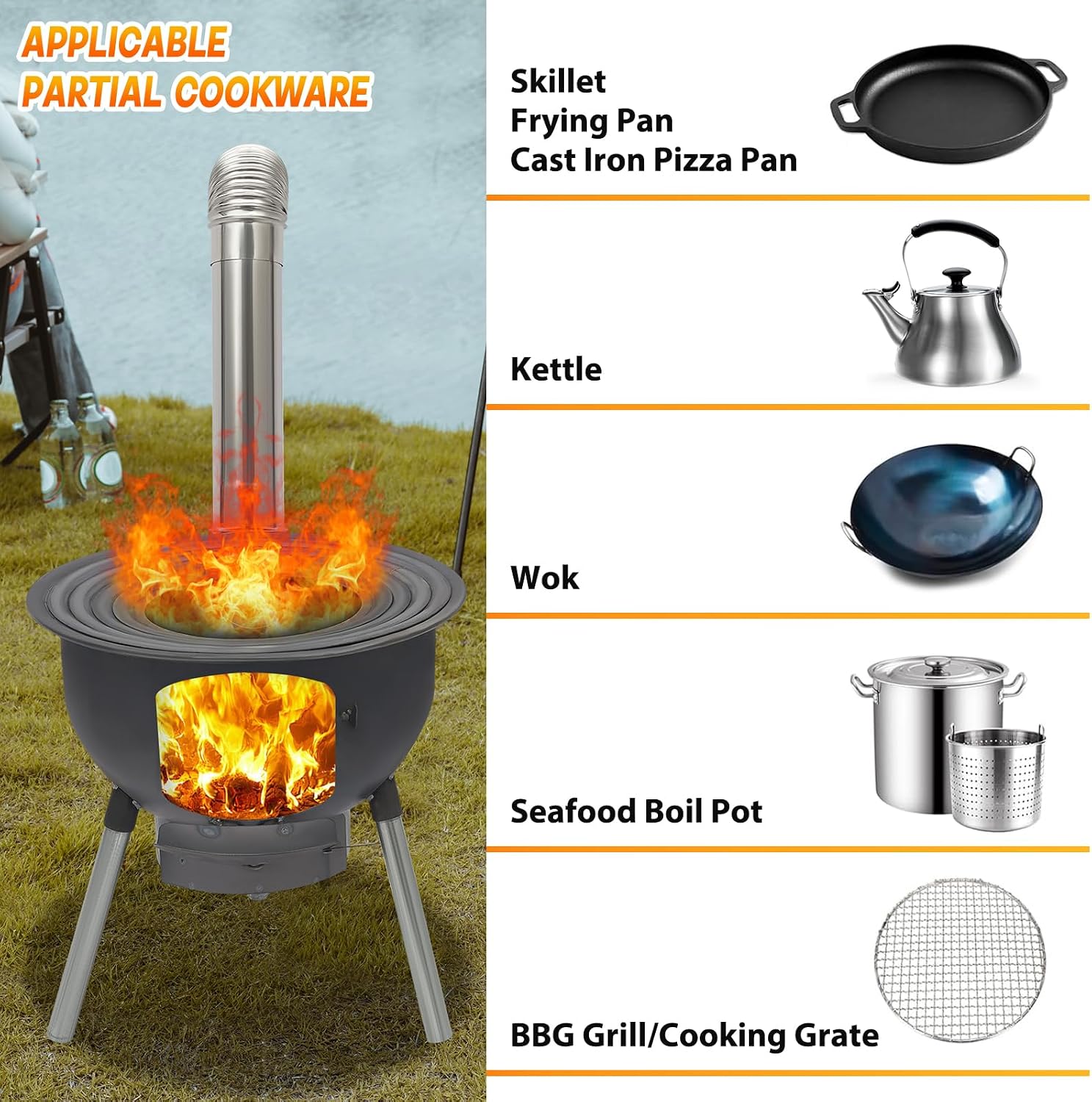 ポータブル薪焚きロケットストーブ キャンプやハイキング用 - - Outdoor Camping Wood Stove のレビューと価格