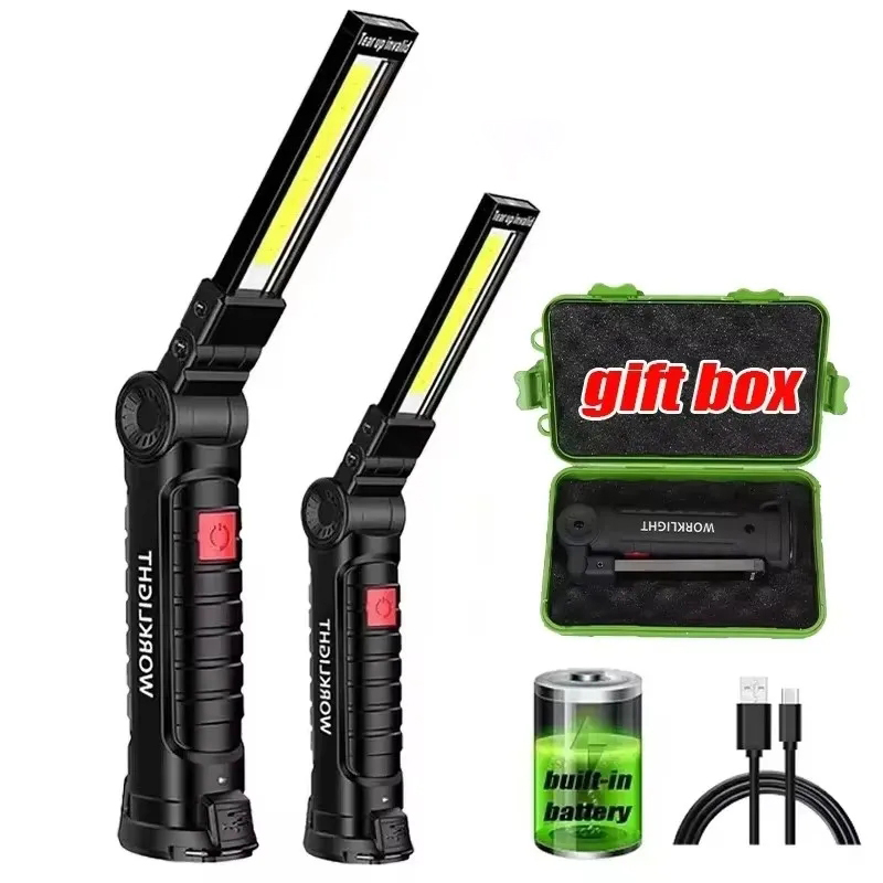 ポータブルハンドヘルド懐中電灯 USB充電式 LEDワークラ - Outdoor Camping Lamp のレビューと価格
