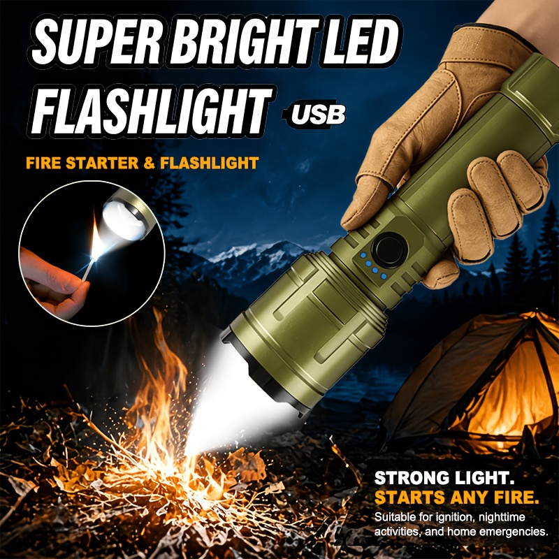 懐中電灯ライター＆モバイルバッテリーコンボ、充電式、ズーム可 - Outdoor Camping Accessories のレビューと価格