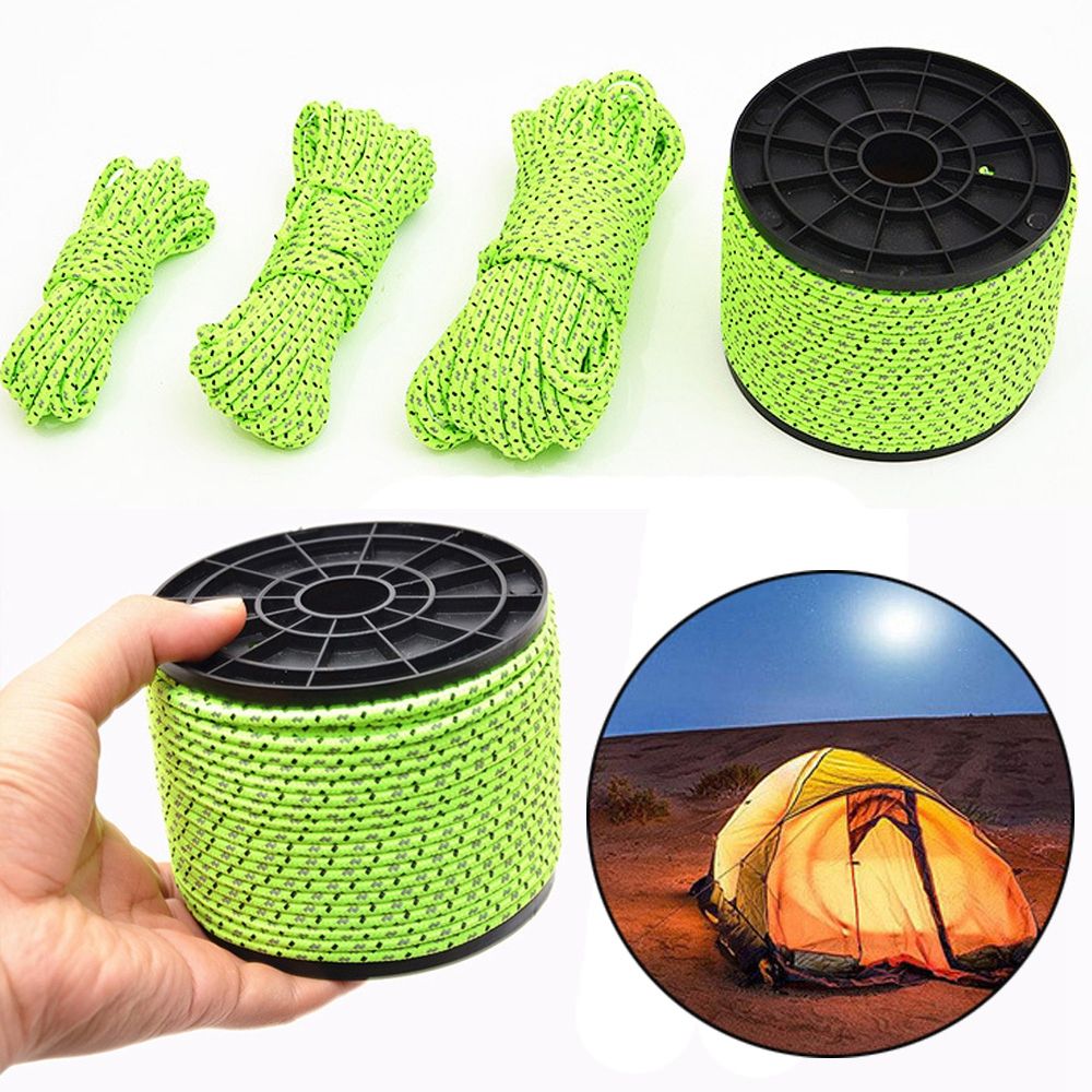 テント用反射ナイロンロープ、5/10/20/100m、屋外キ - Outdoor Camping Extension Cord のレビューと価格