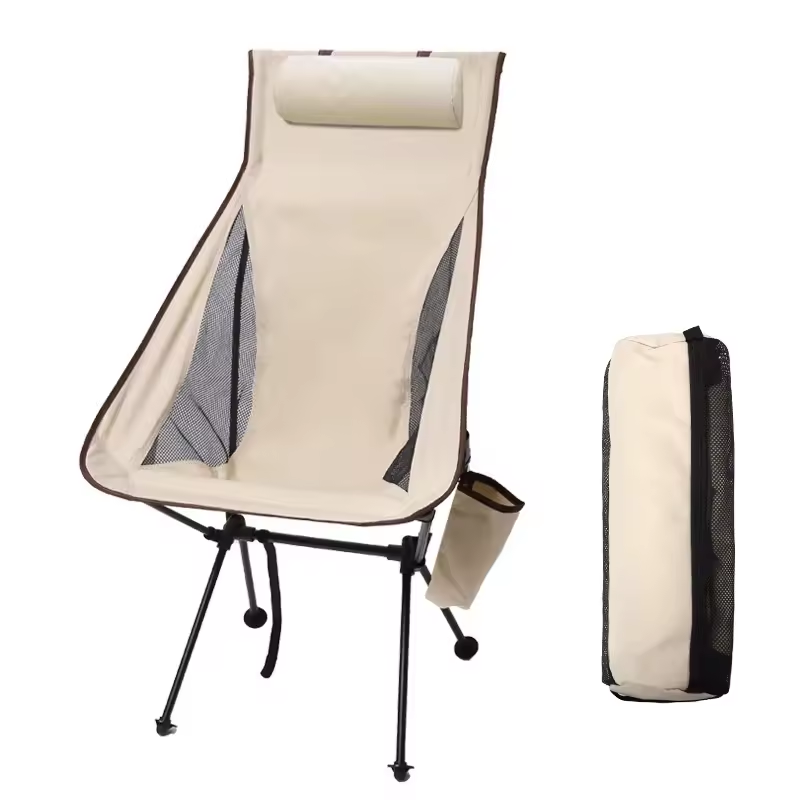 取り外し可能なヘッドレスト付きハイバック折りたたみキャンプチ - Outdoor Camping High Chair のレビューと価格