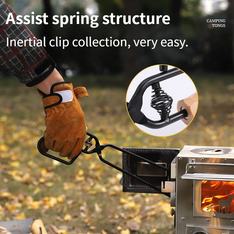 屋外用金属製バーベキューファイヤートング、長くて厚みのある耐 - Outdoor Camping Burner のレビューと価格