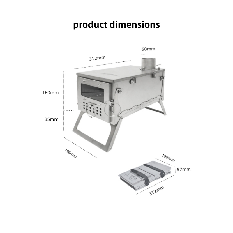 折りたたみ式薪ストーブ、ステンレス製で持ち運び可能かつ軽量、 - Outdoor Camping Wood Stove のレビューと価格
