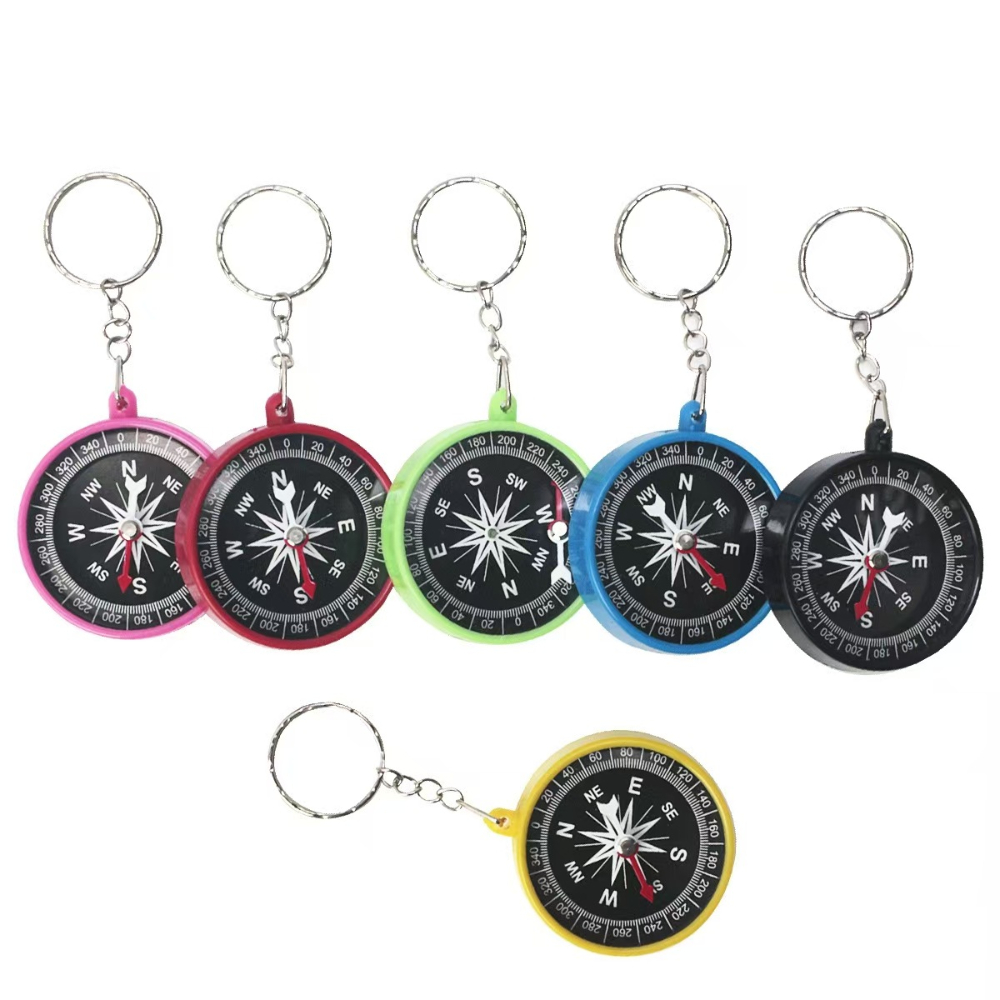 ポインタータイプの多色プラスチック製コンパスキーホルダー、子 - Outdoor Camping Activities For Kids のレビューと価格
