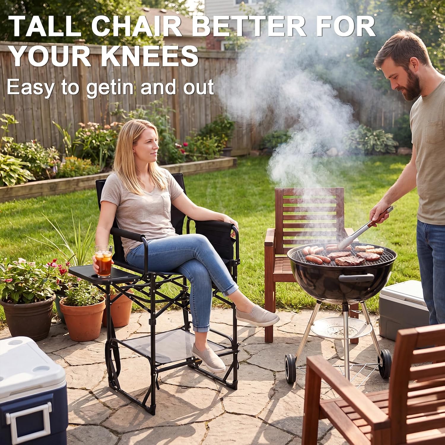 2パック エクストラトール折りたたみ式キャンプディレクターズ - Outdoor Camping High Chair のレビューと価格