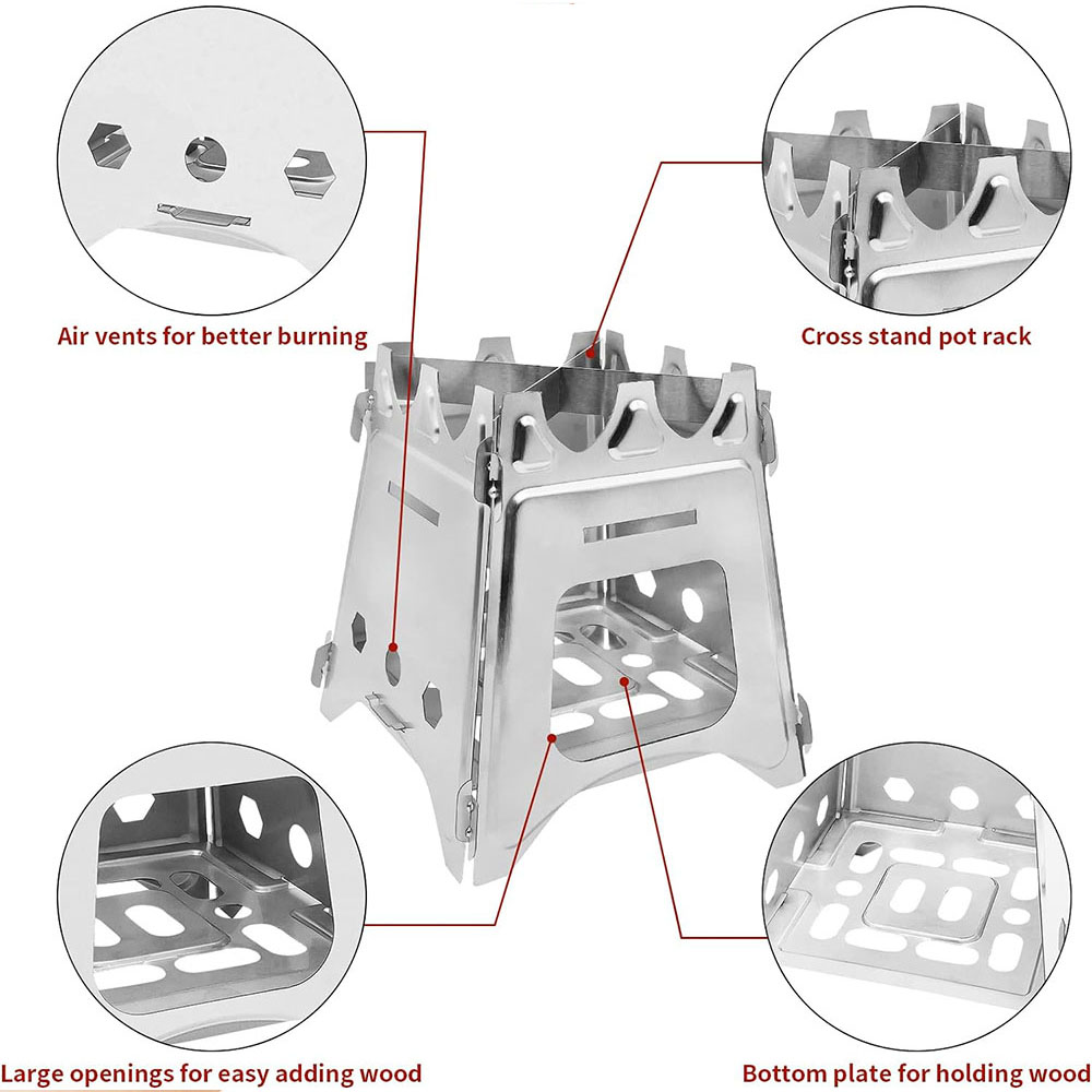 折りたたみ式薪ストーブ屋外ハイキング旅行バーベキュー用ポータ - Outdoor Camping Wood Stove のレビューと価格