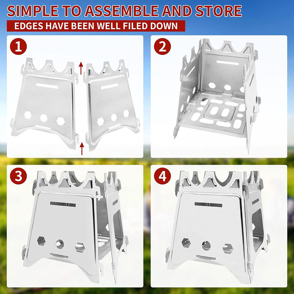 折りたたみ式薪ストーブ屋外ハイキング旅行バーベキュー用ポータ - Outdoor Camping Wood Stove のレビューと価格