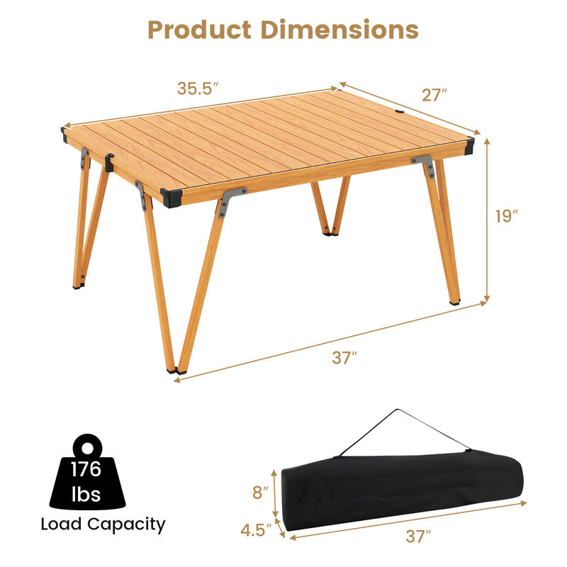シングル折りたたみピクニックテーブル 93 x 70 cm  - Camp Table Folding のレビューと価格