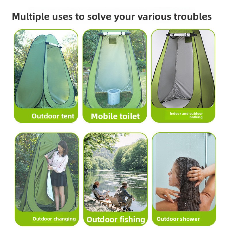 自動ポップアップ式シングルレイヤープライバシーテント、ポータ - Outdoor Camping Toilet Tent のレビューと価格