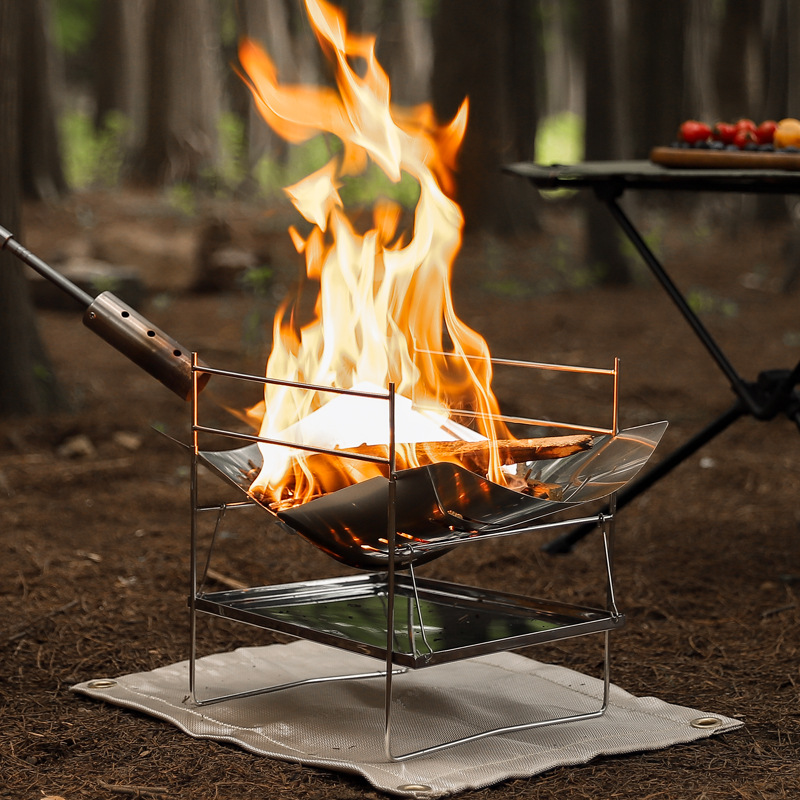 薪キャンプストーブポータブル折りたたみ屋外調理ストーブ防風フ - Outdoor Camping Wood Stove のレビューと価格